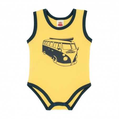 Βρεφικό Αμάνικο Ζιπουνάκι Makoma "Transporter" – 100% Premium Βαμβάκι (Yellow/Navy) (03154ZR) - Αμάνικα ζιπουνάκια