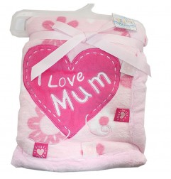 Soft Touch Βρεφική κουβέρτα Fleece Coral Deluxe I Love mum (FBP76) - Βρεφικές Κουβέρτες