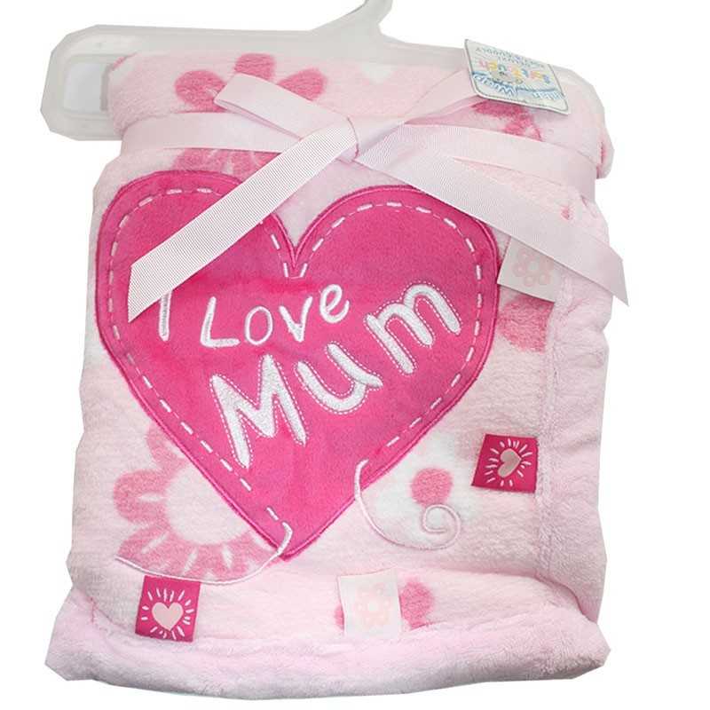 Soft Touch Βρεφική κουβέρτα Fleece Coral Deluxe I Love mum (FBP76)