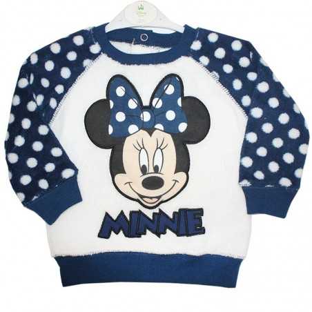 Disney Baby Minnie Mouse Βρεφική Μπλούζα Fleece Coral - Navy Blue / Λευκό Πουά (PH0070A) - Ζακέτες - Μπλούζες φούτερ