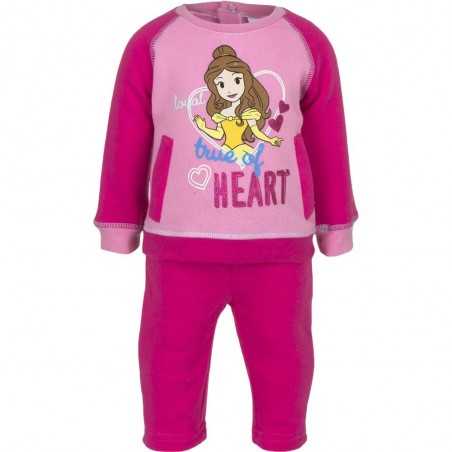 Disney Princess Βρεφικό Σετ Φόρμας "Belle" - Φούξια/Ροζ - "True of Heart" (HO0100A) - Φόρμες