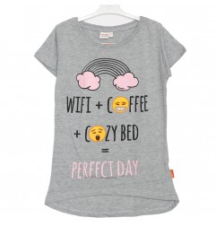Emoji βαμβακερό γυναικείο T-shirt ύπνου (EM 53 04 060) - Γυναικεία νυχτικά