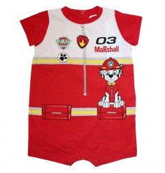 Paw Patrol Βρεφικό Καλοκαιρινό Φορμάκι Marshall - 100% Βαμβακερό (Κόκκινο/Λευκό) (ER0053Α) - Καλοκαιρινά φορμάκια
