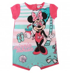 Βρεφικό Βαμβακερό Καλοκαιρινό Φορμάκι Disney Baby "Minnie Summer Fun" – Φούξια/Βεραμάν (ET0139) - Καλοκαιρινά φορμάκια