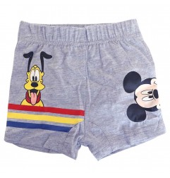 Βρεφικό Βαμβακερό Σορτσάκι Disney Baby "Best Friends" Mickey Mouse & Pluto – Γκρι Μελανζέ (ET0104A) - Σορτς/ Βερμούδες