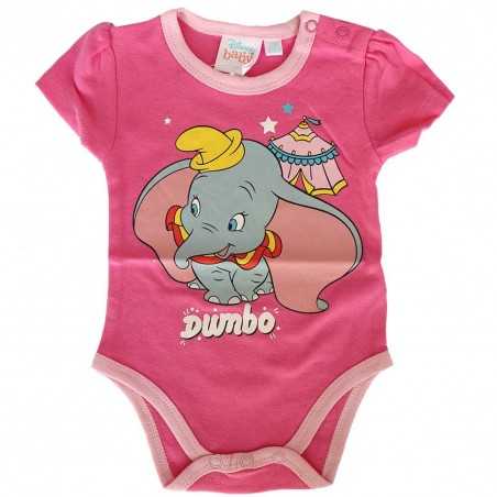 Βρεφικό Βαμβακερό Κοντομάνικο Ζιπουνάκι Disney Baby Dumbo "Circus Magic" – Φούξια (DISD 01020A) - Κοντομάνικα ζιπουνάκια απλά