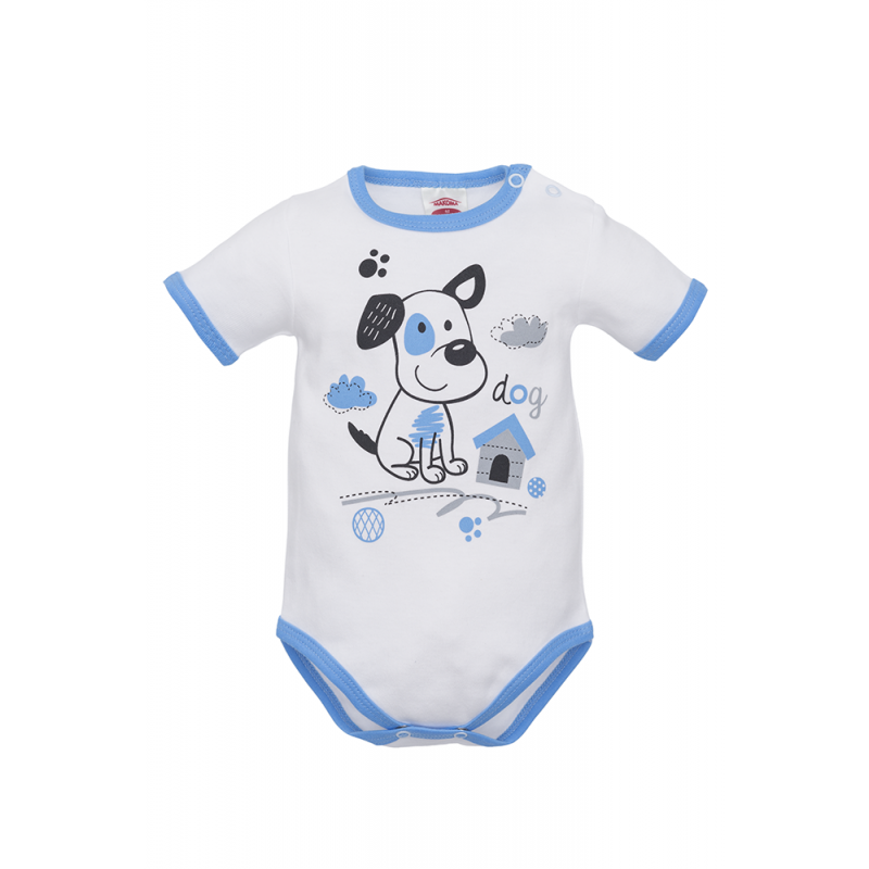 Makoma Βρεφικό Βαμβακερό Κοντομάνικο Ζιπουνάκι Puppy - Λευκό με Γαλάζιο Ρέλι (03210KR) Makoma Βρεφικό Βαμβακερό Κοντομάνικο Ζιπουνάκι Puppy - Λευκό με Γαλάζιο Ρέλι (03210KR)