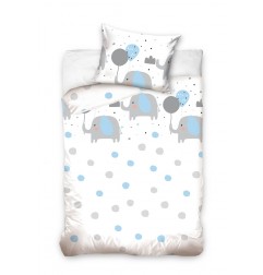 Baby Βρεφικό Σετ Κούνιας Blue Elephant (100x135εκ. + 40χ60εκ) baby191021c - Βρεφικά Σεντόνια/Παπλωματοθήκες