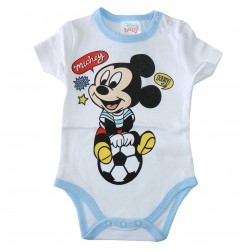 Disney Baby Mickey Mouse Βρεφικό Κοντομάνικο Ζιπουνάκι - Λευκό με Σχέδιο Ποδόσφαιρο (DISD 01013A) - Κατηγορίες