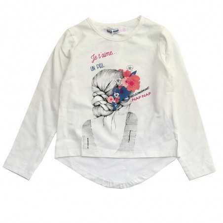 NAF NAF Μακρυμάνικο μπλουζάκι για κορίτσια (NNHS1072OWHITE) - Μπλουζάκια Μακρυμάνικα (μακό)
