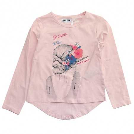 NAF NAF Μακρυμάνικο μπλουζάκι για κορίτσια (NNHS1072LPINK) NAF NAF Μακρυμάνικο μπλουζάκι για κορίτσια (NNHS1072LPINK)