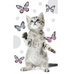 Παιδική Πετσέτα προσώπου Cat-Butterflies (30x50εκ.) (TNL202004-R) - Πετσέτες προσώπου / νηπιαγωγείου