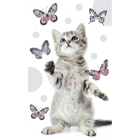 Παιδική Πετσέτα προσώπου Cat-Butterflies (30x50εκ.) (TNL202004-R) - Πετσέτες προσώπου / νηπιαγωγείου