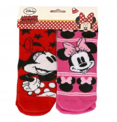 Disney Minnie Mouse Παιδικές Αντιολισθητικές Κάλτσες πετσετέ σετ 2 ζευγάρια (HS0625) - Κάλτσες χειμωνιάτικες - αντιολισθητικέ...