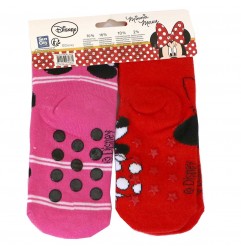 Disney Minnie Mouse Παιδικές Αντιολισθητικές Κάλτσες πετσετέ σετ 2 ζευγάρια (HS0625)