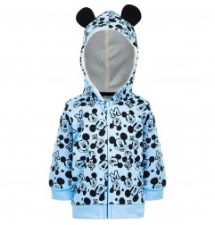 Βρεφική Ζακέτα Φούτερ Disney Baby "Mickey Mouse" με Κουκούλα και Αυτάκια – Γαλάζιο (RH0039) - Ζακέτες - Μπλούζες φούτερ
