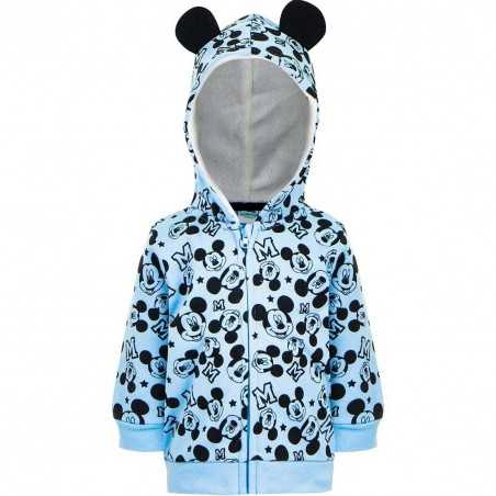 Βρεφική Ζακέτα Φούτερ Disney Baby "Mickey Mouse" με Κουκούλα και Αυτάκια – Γαλάζιο (RH0039) - Ζακέτες - Μπλούζες φούτερ