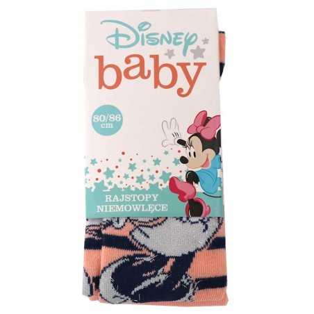 Βρεφικό Βαμβακερό Καλσόν Disney Baby Minnie Mouse – Ροδακινί με Ρίγες & Σχέδιο (DIS MF 51 36 1324)