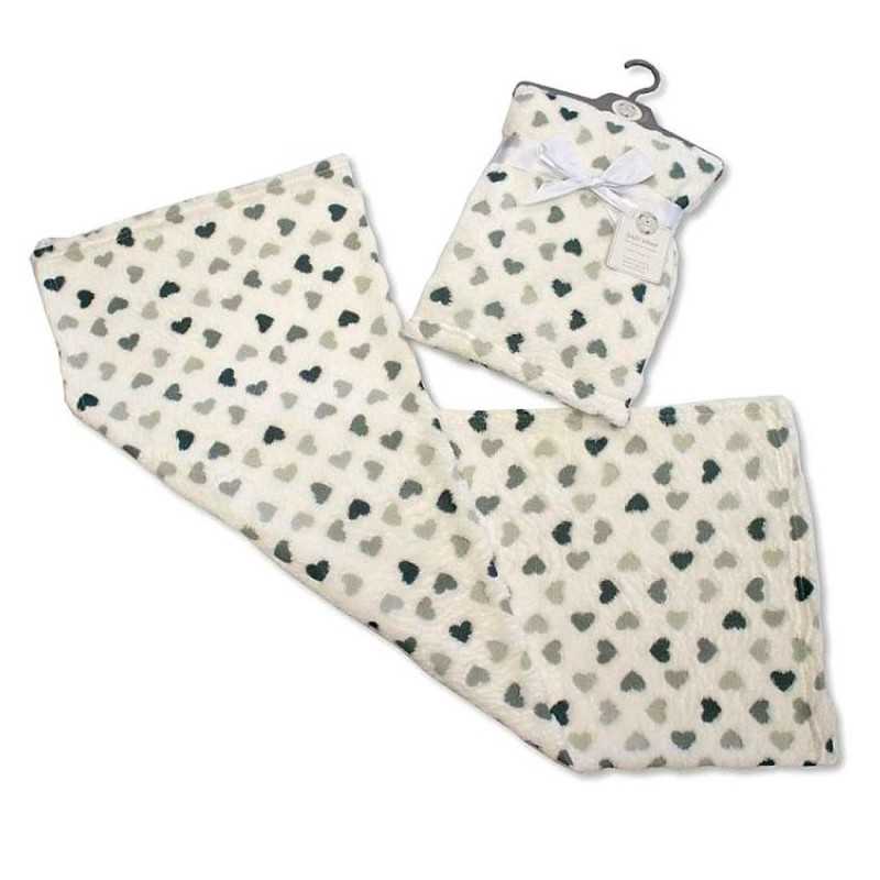 Snuggle Baby Βρεφική κουβέρτα Fleece Coral "Grey Hearts" 75x100εκ. (BW112978) Snuggle Baby Βρεφική κουβέρτα Fleece Coral "Grey Hearts" 75x100εκ. (BW112978)