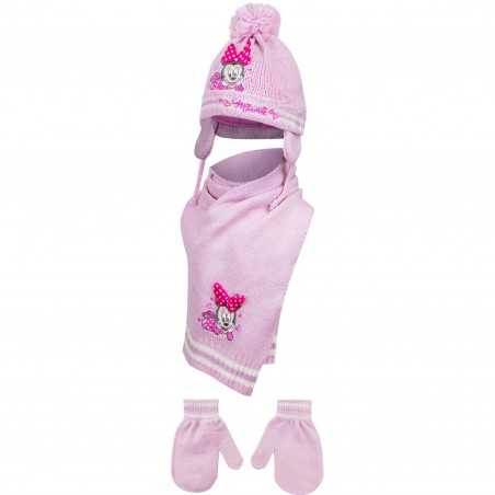 Disney Minnie Mouse Βρεφικό Χειμωνιάτικο Σετ 3 Τεμαχίων – Σκουφάκι, Κασκόλ & Γάντια (HO4435) - Σκούφοι/ Καπέλα