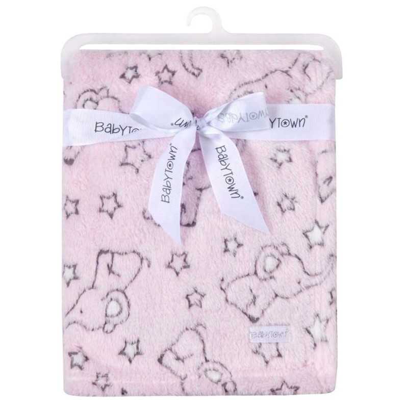 Baby Town Βρεφική κουβέρτα Elephant Jacquard Plush 75x90εκ. (19C216)