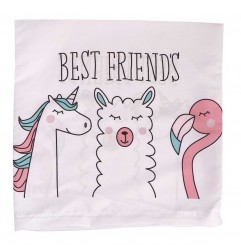 Διακοσμητική Μαξιλαροθήκη "Best Frinds" 40x40εκ. (pd181008) - Διακοσμητικές Μαξιλαροθήκες