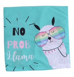 Διακοσμητική Μαξιλαροθήκη "No Prob Lama" 40x40εκ. (pd181001) - Διακοσμητικές Μαξιλαροθήκες