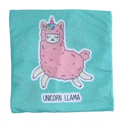 Διακοσμητική Μαξιλαροθήκη "Unicorn Lama" 40x40εκ. (pd181004) - Διακοσμητικές Μαξιλαροθήκες