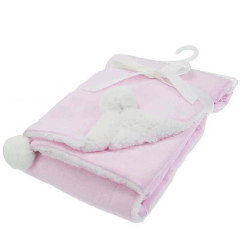 Soft Touch Βρεφική διπλή κουβέρτα Sherpa - Pom Pom 75x100εκ. (FBP190-P) Soft Touch Βρεφική διπλή κουβέρτα Sherpa - Pom Pom 75x100εκ. (FBP190-P)