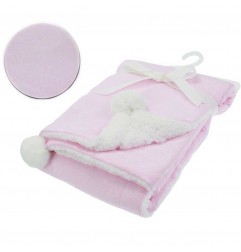 Soft Touch Βρεφική διπλή κουβέρτα Sherpa - Pom Pom 75x100εκ. (FBP190-P)