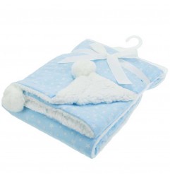 Soft Touch Βρεφική διπλή κουβέρτα Sherpa - Pom Pom 75x100εκ. (FBP190-S) - Βρεφικές Κουβέρτες