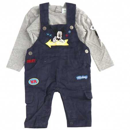 Disney Baby Mickey Mouse: Βρεφικό Σετ με Κοτλέ Σαλοπέτα & Μακρυμάνικη Μπλούζα (100% Βαμβάκι) (AHQ0282- NAVY) - Χειμωνιάτικα /...