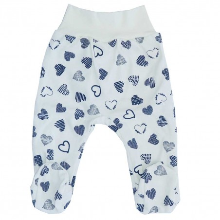 Makoma Βρεφικό Παντελόνι Με Κλειστό Ποδαράκι Blue Heart (0803) - Παντελόνια με κλειστό πόδι