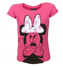 Disney Minnie Mouse Κοντομάνικο Μπλουζάκι για κορίτσια με παγιέτα που αλλάζει σχέδιο (DISM 02026FUX) - Κοντομάνικα μπλουζάκια
