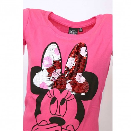 Disney Minnie Mouse Κοντομάνικο Μπλουζάκι για κορίτσια με παγιέτα που αλλάζει σχέδιο (DISM 02026FUX)