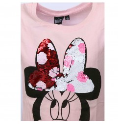 Disney Minnie Mouse Κοντομάνικο Μπλουζάκι για κορίτσια με παγιέτα που αλλάζει σχέδιο (DISM 02026LPINK)