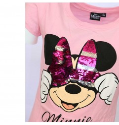 Disney Minnie Mouse Κοντομάνικο Μπλουζάκι για κορίτσια με παγιέτα που αλλάζει σχέδιο (DISM 02027PINK)