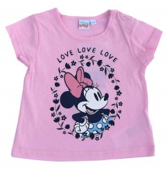 Disney Baby Minnie Mouse "Love" Βρεφικό Κοντομάνικο Μπλουζάκι – 100% Βαμβακερό (ET0147) - Κοντομάνικα μπλουζάκια