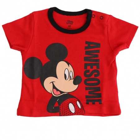 Βρεφικό Κοντομάνικο Μπλουζάκι Disney Baby Mickey Mouse "Awesome" – 100% Βαμβακερό – Κόκκινο (DIS BMB 51 02 1338) - Κοντομάνικ...