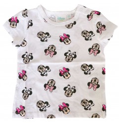 Disney Baby Minnie Mouse Βρεφικό Κοντομάνικο Μπλουζάκι με All-Over Print - 100% Βαμβάκι (DISM 91008A) - Κοντομάνικα μπλουζάκια