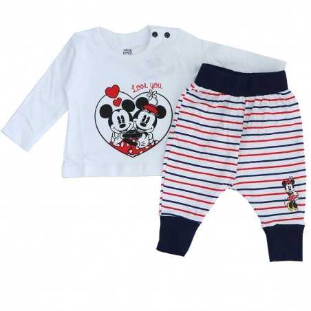 Βρεφικό Σετ 2 Τεμαχίων Disney Baby "Love You" - Minnie & Mickey Mouse - 100% Βαμβακερό (DIS MF 51 12 8575A) - Χειμωνιάτικα / ...