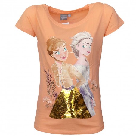 Disney Frozen Κοντομάνικο Μπλουζάκι για κορίτσια με παγιέτα που αλλάζει σχέδιο (DISF 02035) - Κοντομάνικα μπλουζάκια