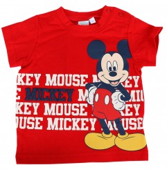 Disney Baby Βρεφικό Κοντομάνικο Μπλουζάκι Mickey Mouse – 100% Βαμβακερό (Κόκκινο) (ET0142A) - Κοντομάνικα μπλουζάκια