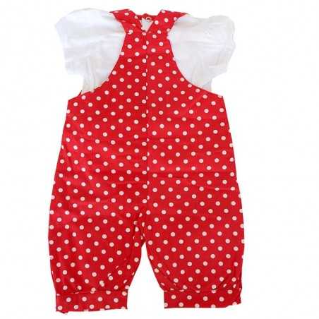 Disney Baby Βρεφικό Σετ 2 τμχ Minnie Mouse – Κόκκινη Πουά Σαλοπέτα & Λευκό Μπλουζάκι (100% Βαμβάκι) (AQE0007A)