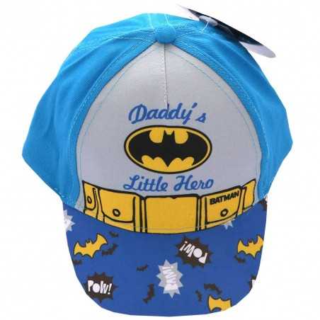 Βρεφικό Καπέλο Τζόκεϋ Batman "Daddy's Little Hero" – 100% Βαμβακερό (Σιέλ/Γκρι) ( ET4340BLUE) - Σκούφοι/ Καπέλα