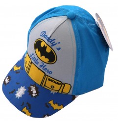 Βρεφικό Καπέλο Τζόκεϋ Batman "Daddy's Little Hero" – 100% Βαμβακερό (Σιέλ/Γκρι) ( ET4340BLUE)