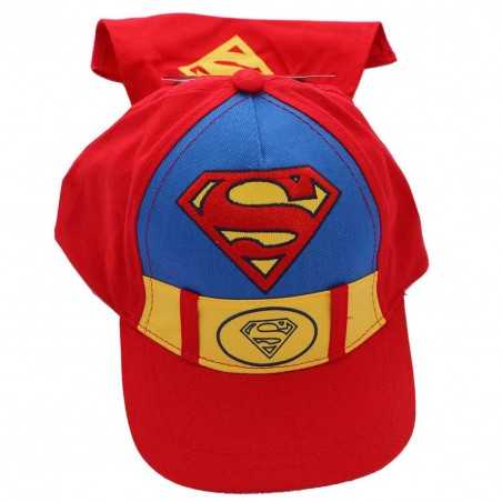 Βρεφικό & Παιδικό Καπέλο Τζόκεϋ Superman με Κάπα – 100% Βαμβακερό (SE4060 RED) - Σκούφοι/ Καπέλα
