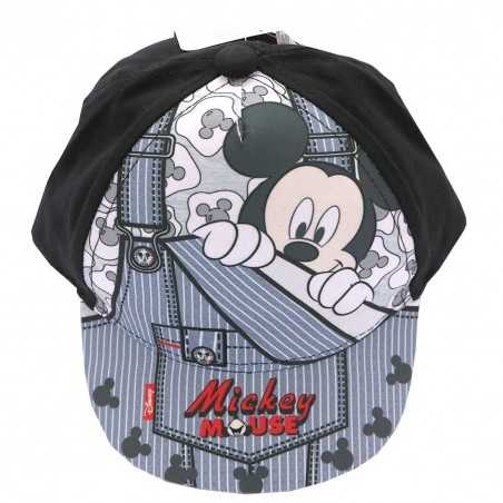 Βρεφικό Καπέλο Τζόκεϋ Disney "Mickey Mouse Denim Style" – 100% Βαμβακερό – Μαύρο (ET4238Black) - Σκούφοι/ Καπέλα