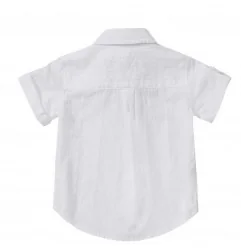 Βρεφικό Βαμβακερό Κοντομάνικο Πουκάμισο "Classic White" – 100% Βαμβάκι – Λευκό (KC146)