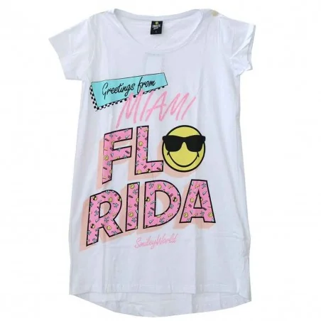 Smiley βαμβακερό γυναικείο T-shirt- νυχτικό ύπνου (SM 53 04 102White) - Γυναικεία νυχτικά